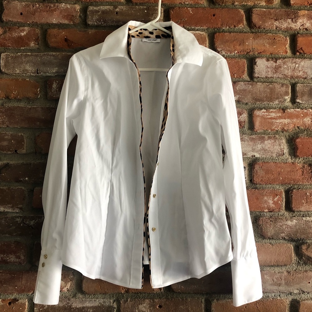 Calvin Klein Leopard Trim Top